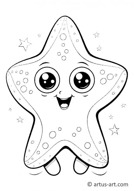 Starfish Coloring Page For Kids